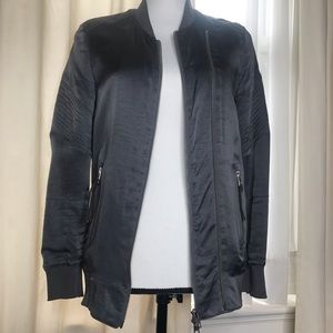 ALL SAINTS Charcoal Italian Cloth Zipper Jacket